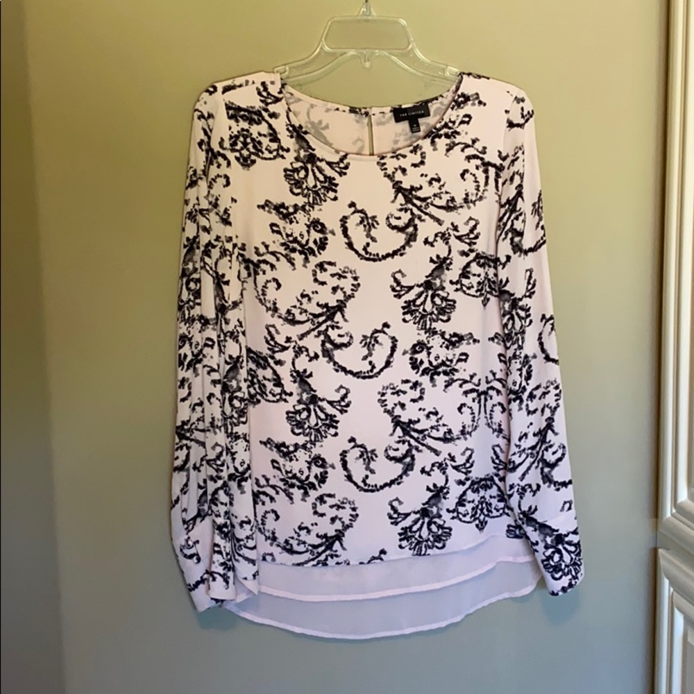 Loft Pink and Black Blouse